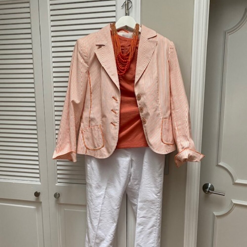 Luca Di Firenze‎ orange striped blazer